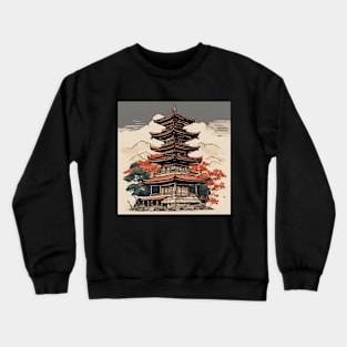 beautiful japanese pagoda art Crewneck Sweatshirt